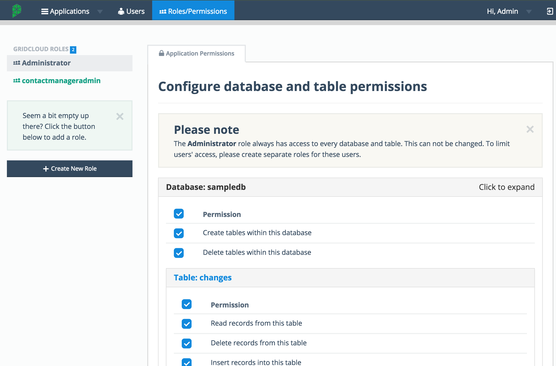 Users and permisions